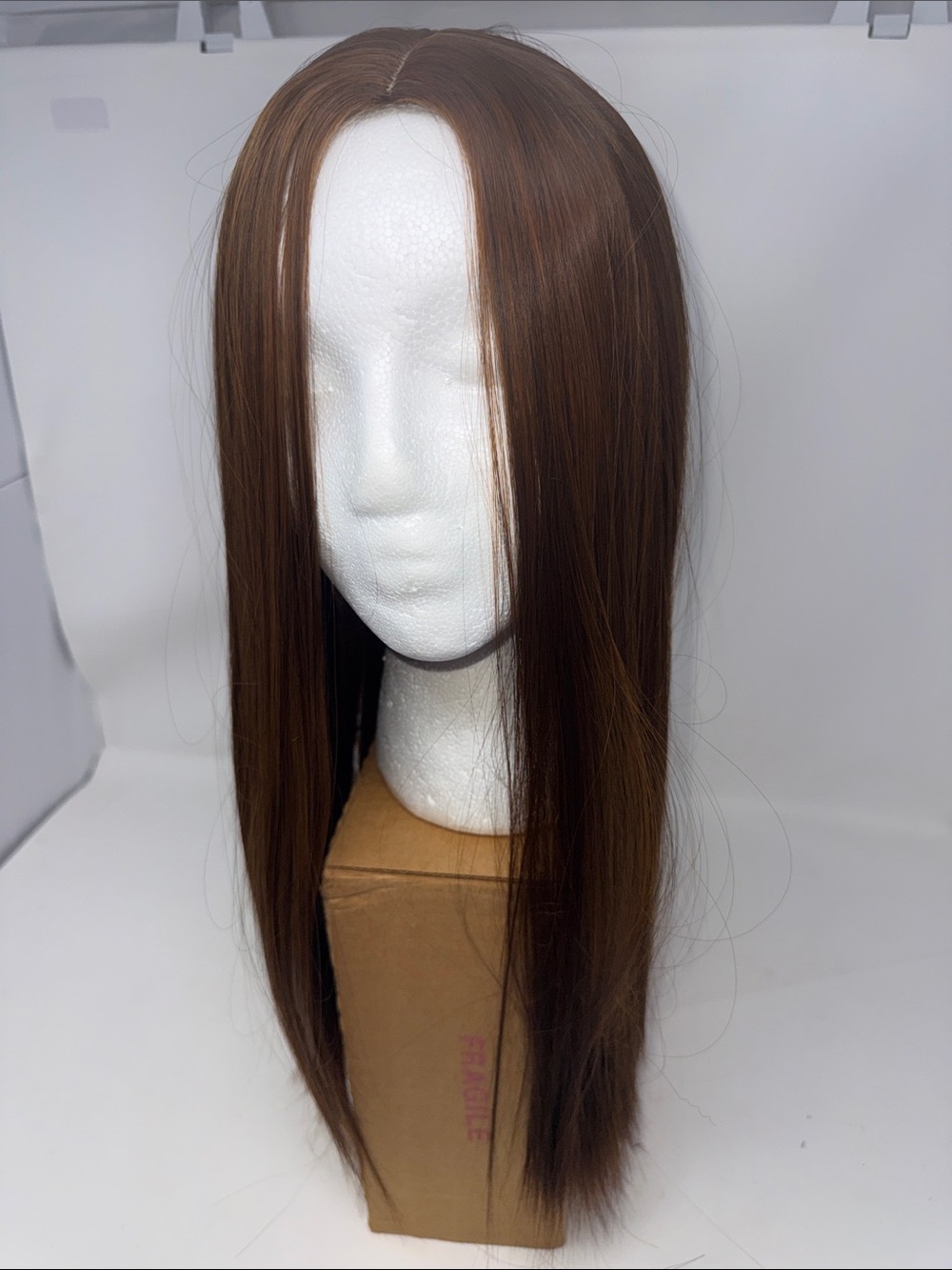 Real Human Hair Topper, 360° Cover Clip in Bangs (Light Brown, 3D Bangs)